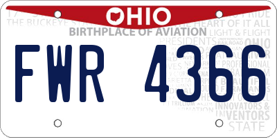 OH license plate FWR4366