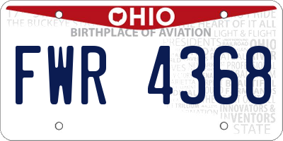 OH license plate FWR4368