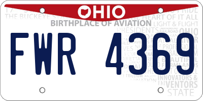 OH license plate FWR4369