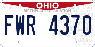 OH license plate FWR4370