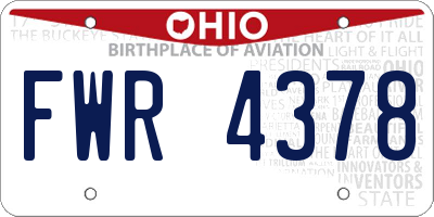 OH license plate FWR4378