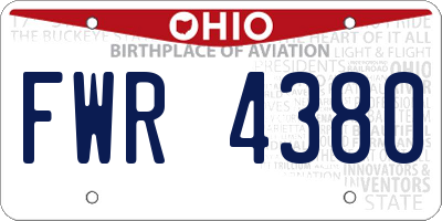 OH license plate FWR4380