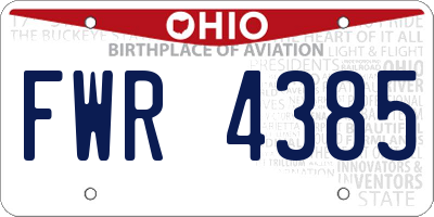 OH license plate FWR4385