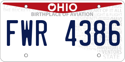 OH license plate FWR4386
