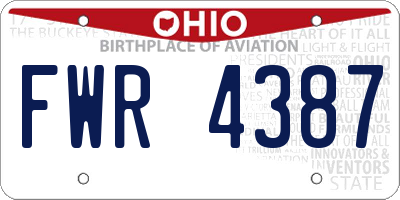 OH license plate FWR4387