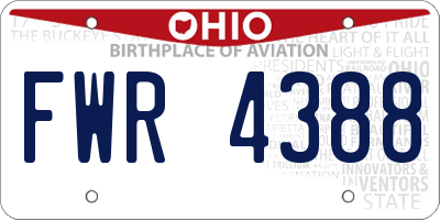 OH license plate FWR4388