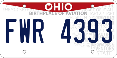 OH license plate FWR4393