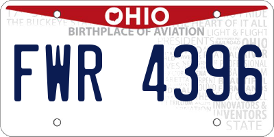 OH license plate FWR4396