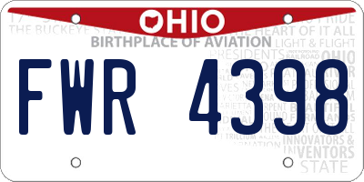 OH license plate FWR4398