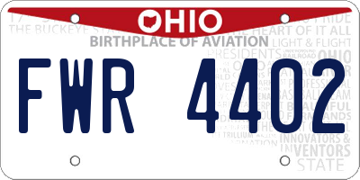 OH license plate FWR4402