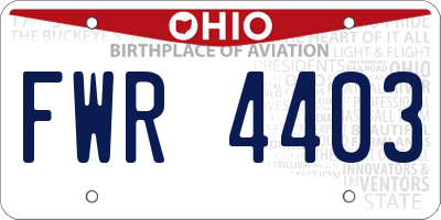 OH license plate FWR4403