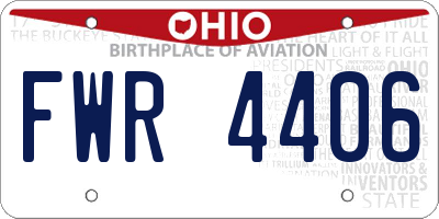 OH license plate FWR4406