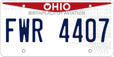 OH license plate FWR4407