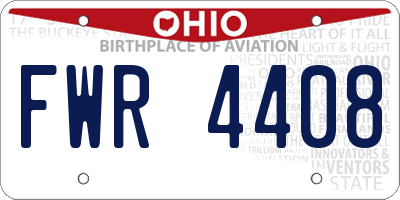 OH license plate FWR4408