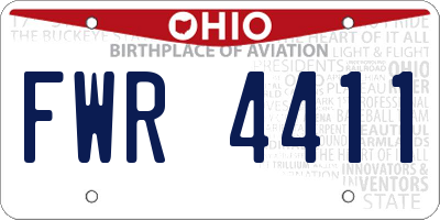 OH license plate FWR4411