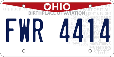 OH license plate FWR4414