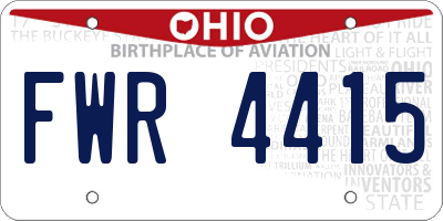 OH license plate FWR4415