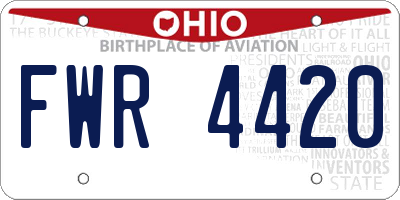 OH license plate FWR4420