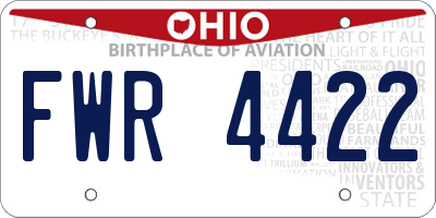 OH license plate FWR4422