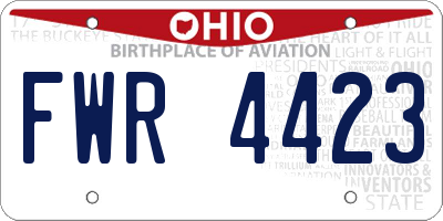 OH license plate FWR4423