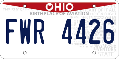 OH license plate FWR4426