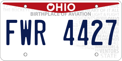 OH license plate FWR4427