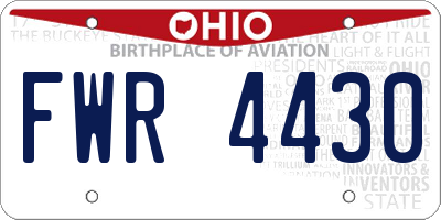 OH license plate FWR4430