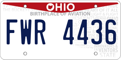 OH license plate FWR4436