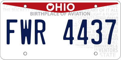 OH license plate FWR4437