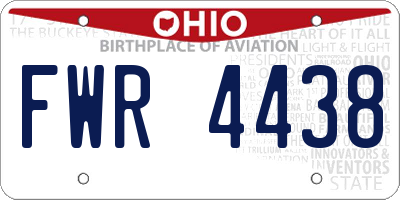 OH license plate FWR4438