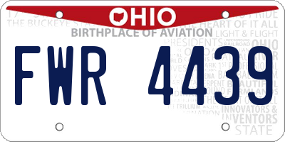 OH license plate FWR4439