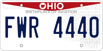 OH license plate FWR4440