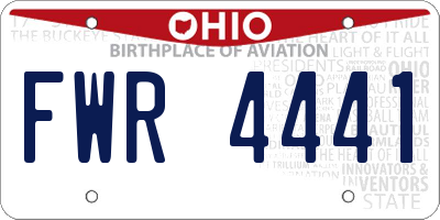 OH license plate FWR4441