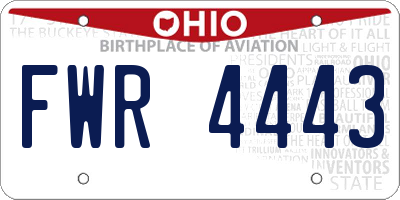OH license plate FWR4443