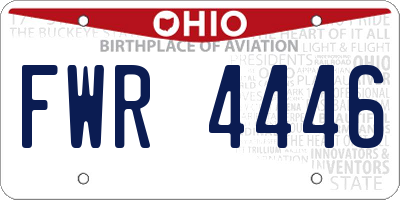 OH license plate FWR4446