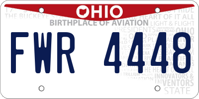 OH license plate FWR4448