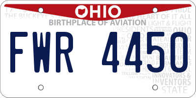 OH license plate FWR4450