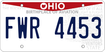 OH license plate FWR4453