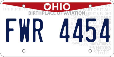 OH license plate FWR4454