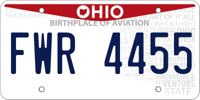 OH license plate FWR4455