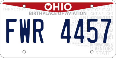 OH license plate FWR4457