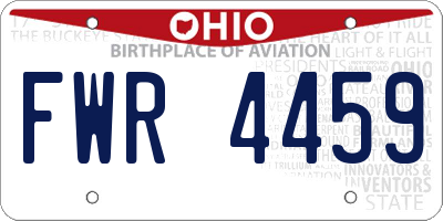 OH license plate FWR4459