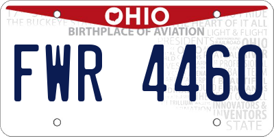 OH license plate FWR4460
