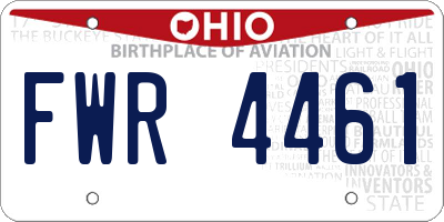 OH license plate FWR4461