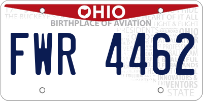 OH license plate FWR4462