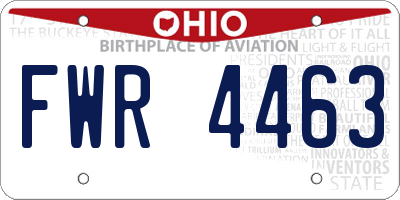 OH license plate FWR4463