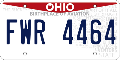 OH license plate FWR4464