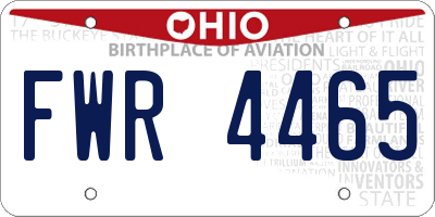 OH license plate FWR4465