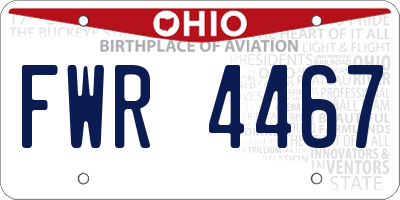 OH license plate FWR4467