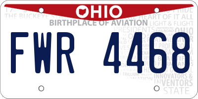 OH license plate FWR4468